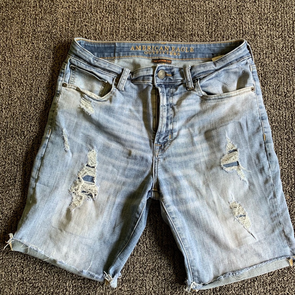 Men Ripped Jean Shorts Waist 31